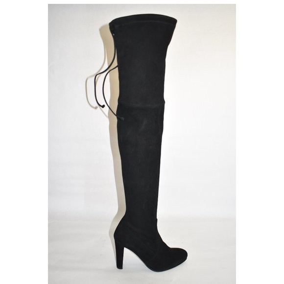 Stuart Weitzman Highland OTK Stretch Suede Boot Black Size 8.5 M MSRP $950 - Picture 5 of 12